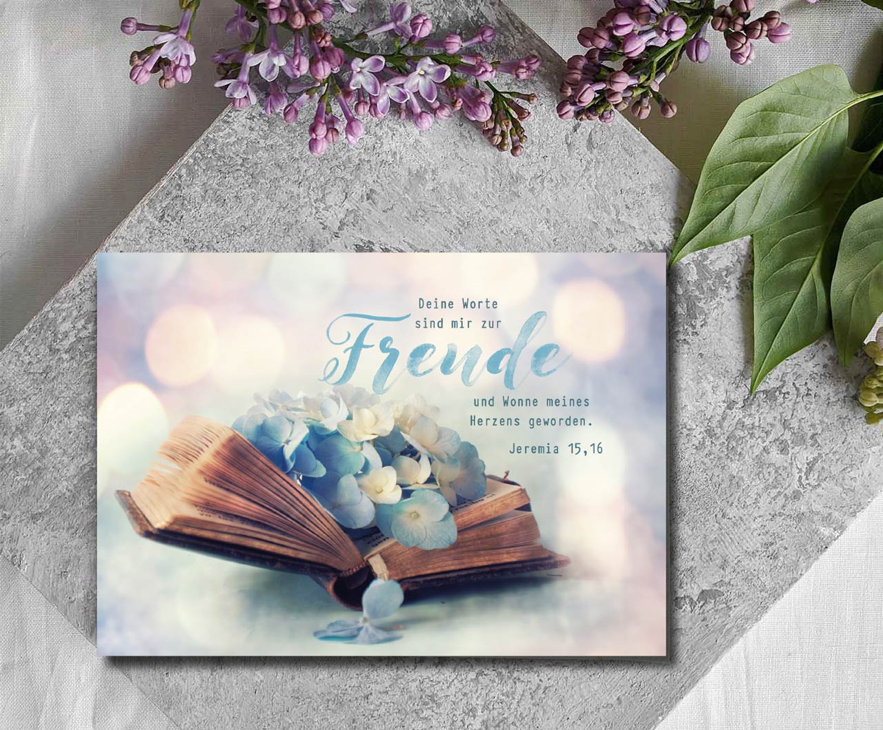 Postkarte freudige Worte -  (14,8 x 10,5 cm)