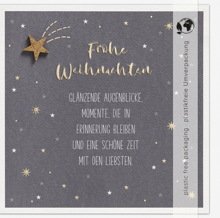 Faltkarte Glänzende Augenblicke -  Anlass: Weihnachten (15,5 x 15,5 cm)