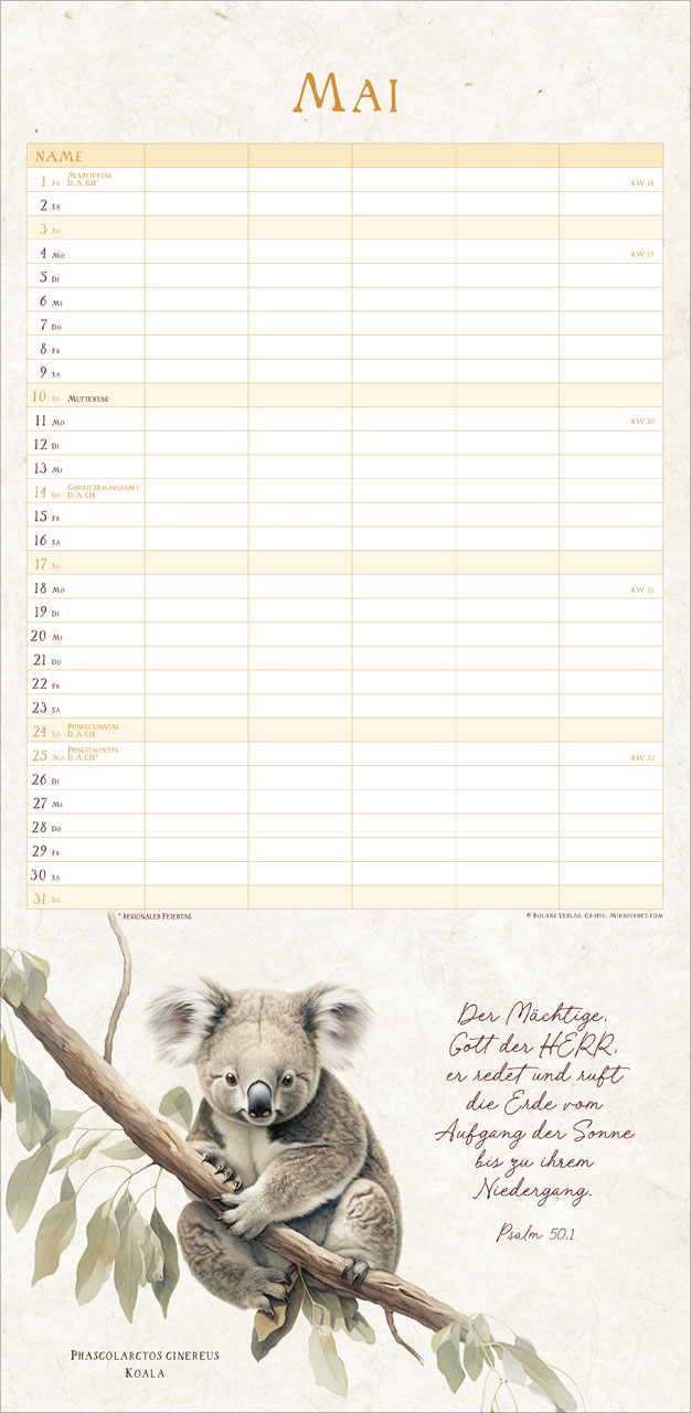 NaturWunder des Schöpfers 2026 - Familienplaner