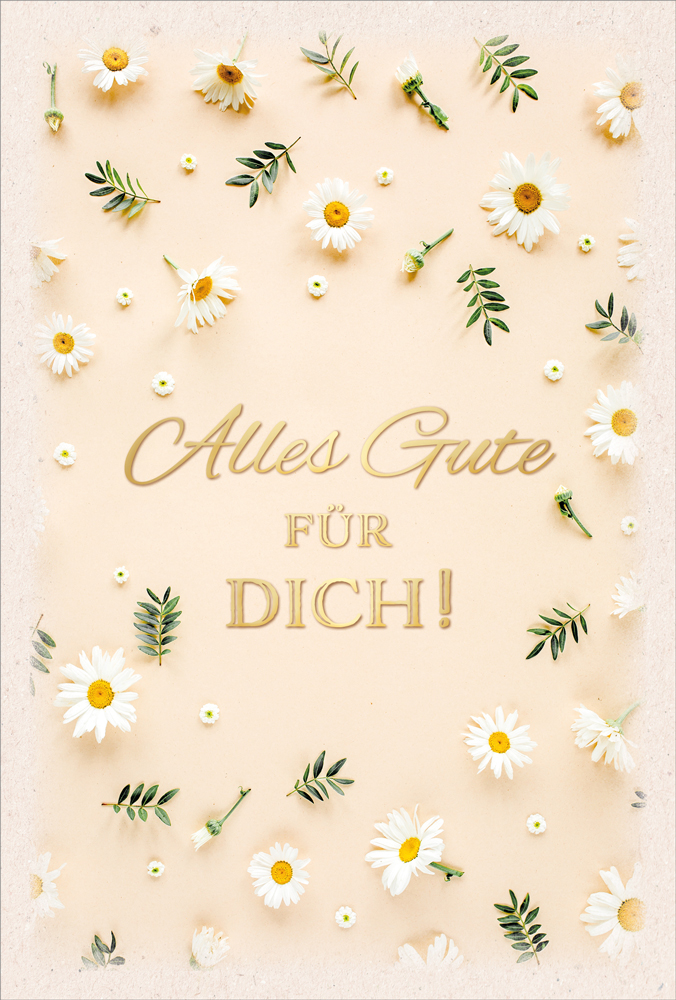 Faltkarte Gänseblümchen -  Anlass: Geburtstag (11,5 x 17 cm)