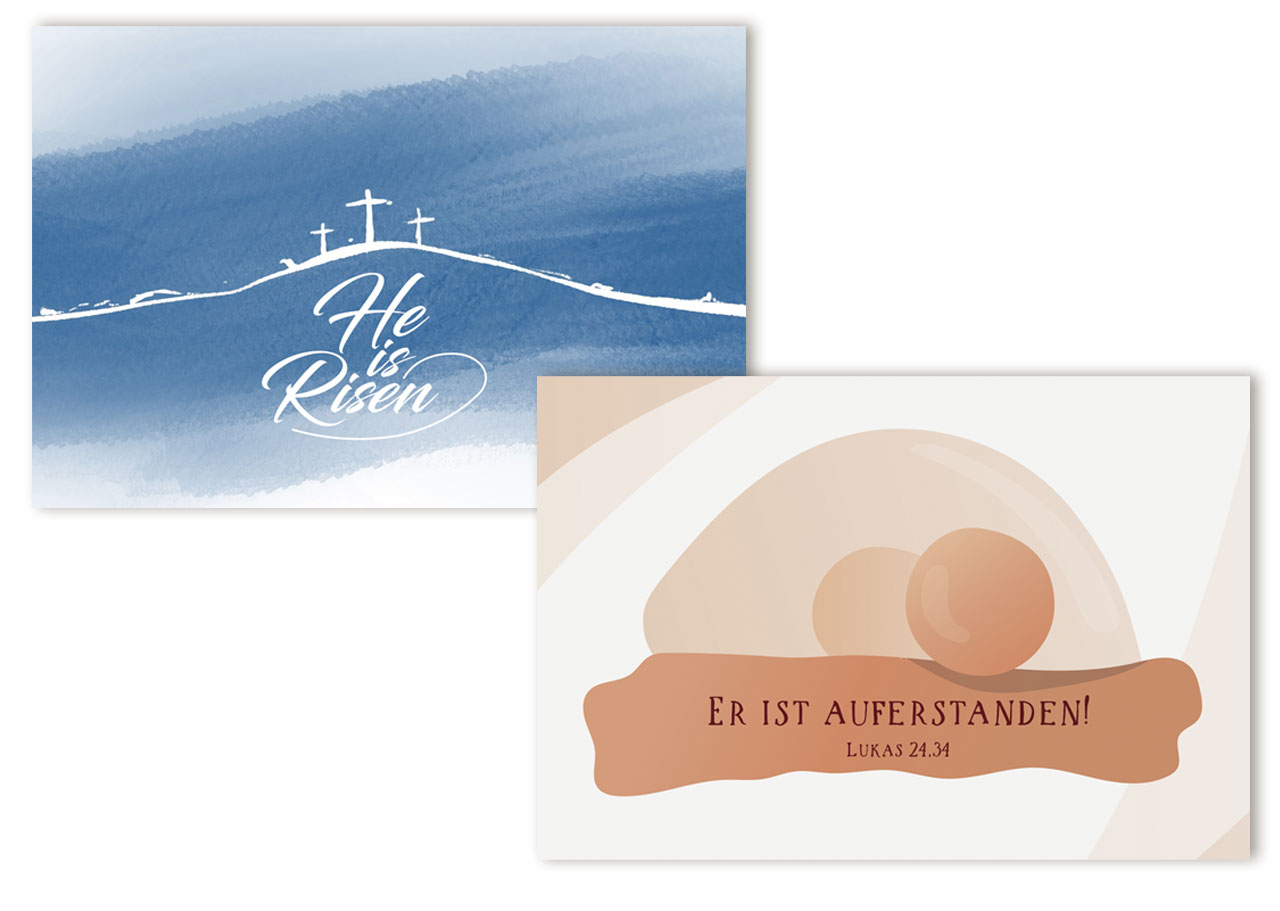 Minikarten Er ist auferstanden! -  Anlass: Ostern (10,5 x 7,2 cm)