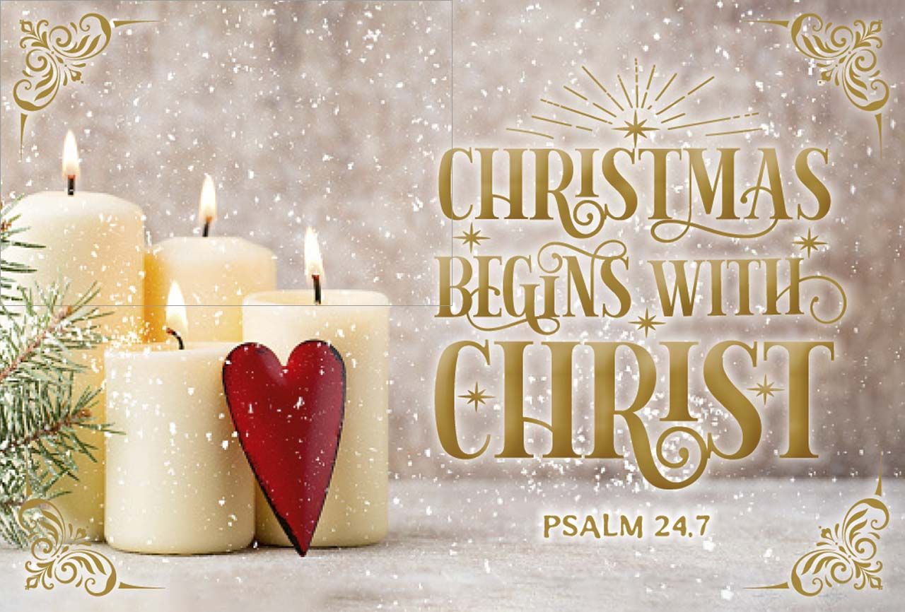 Postkarte Christmas beginns with Christ -  Anlass: Weihnachten (14,8 x 10,5 cm)
