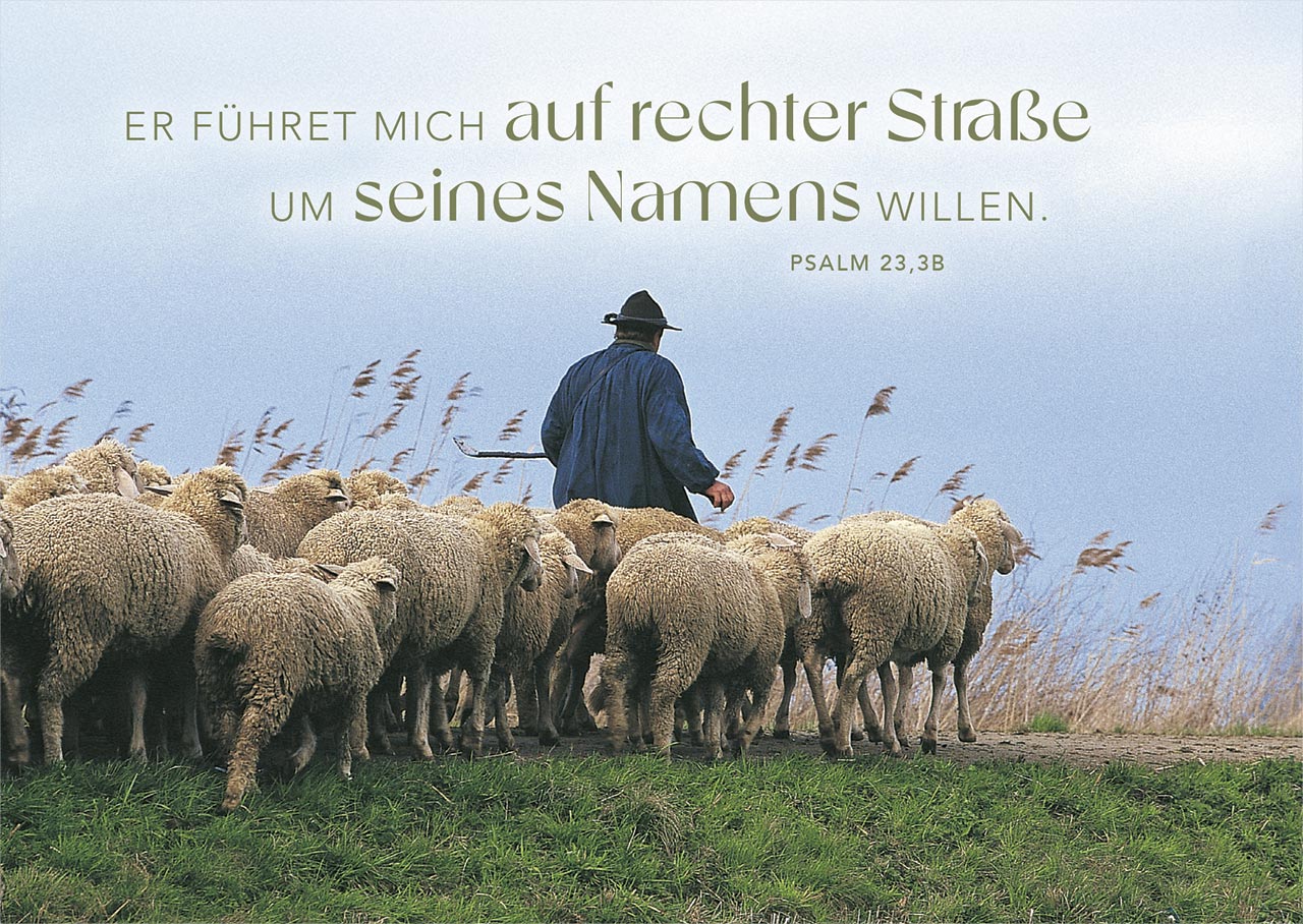 Postkartenbox Psalm 23 - Der HERR ist mein Hirte -  (15 x 11 cm)