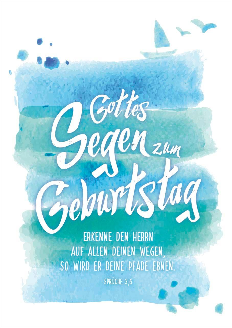 Postkarte Erkenne den HERRN - Schiff -  Anlass: Geburtstag (10,5 x 14,8 cm)