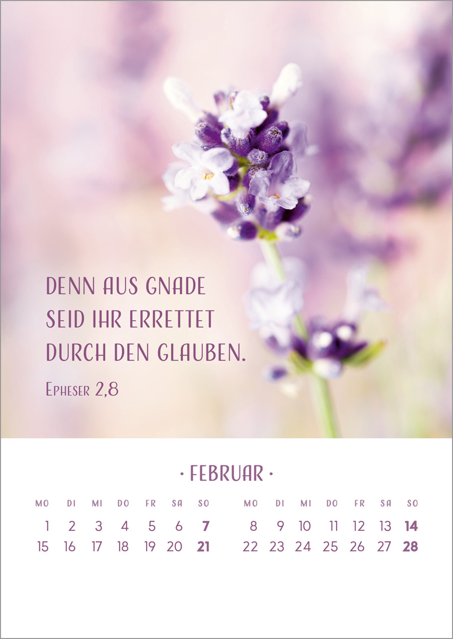 Zarte Blumengrüße 2027 – Tischkalender mit Holzaufsteller