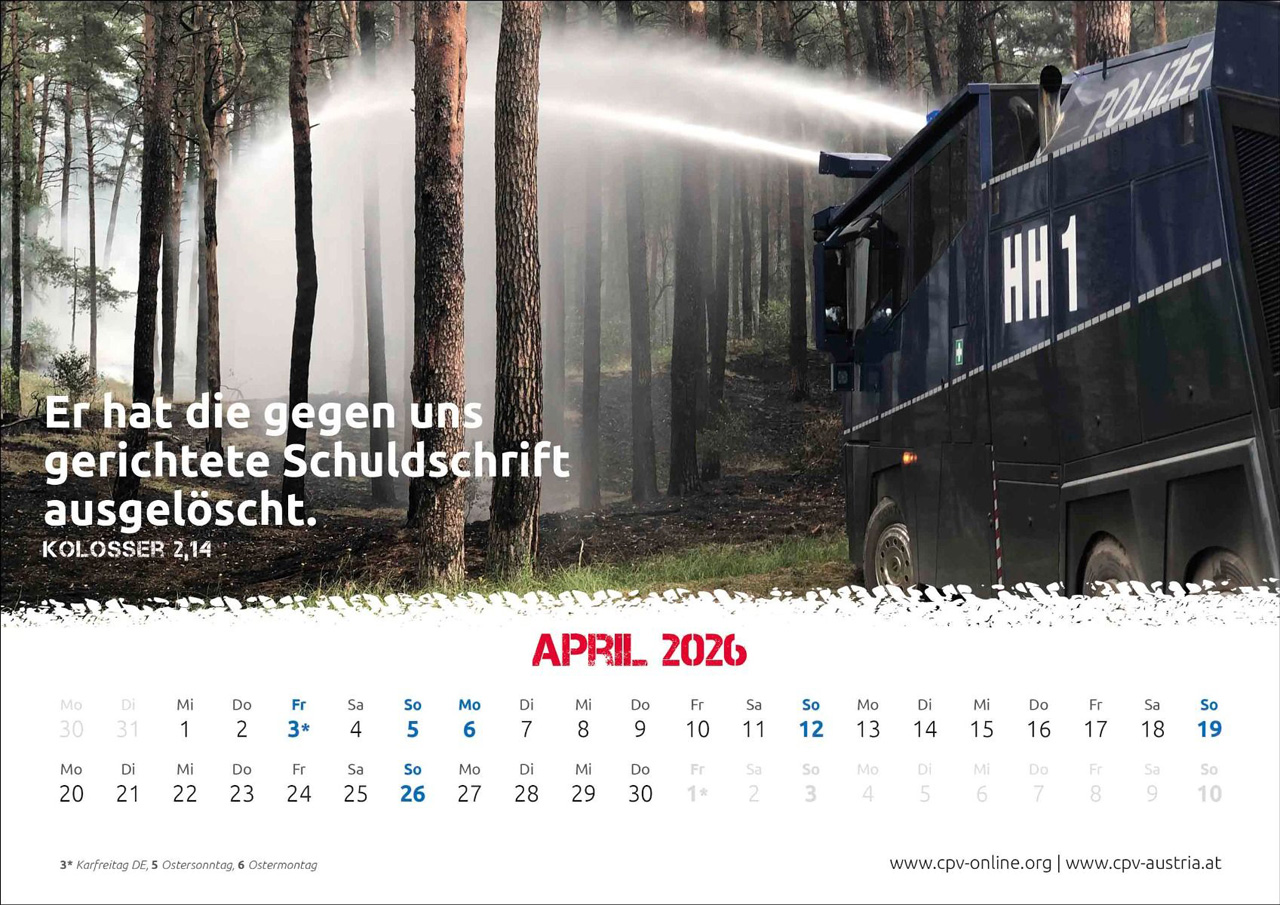 Mit Gott bei der Polizei 2026 -  (29,7 x 21 cm)