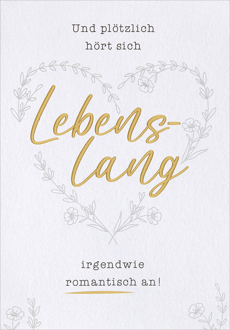 Faltkarte Hochzeit Lebenslang -  Anlass: Hochzeit