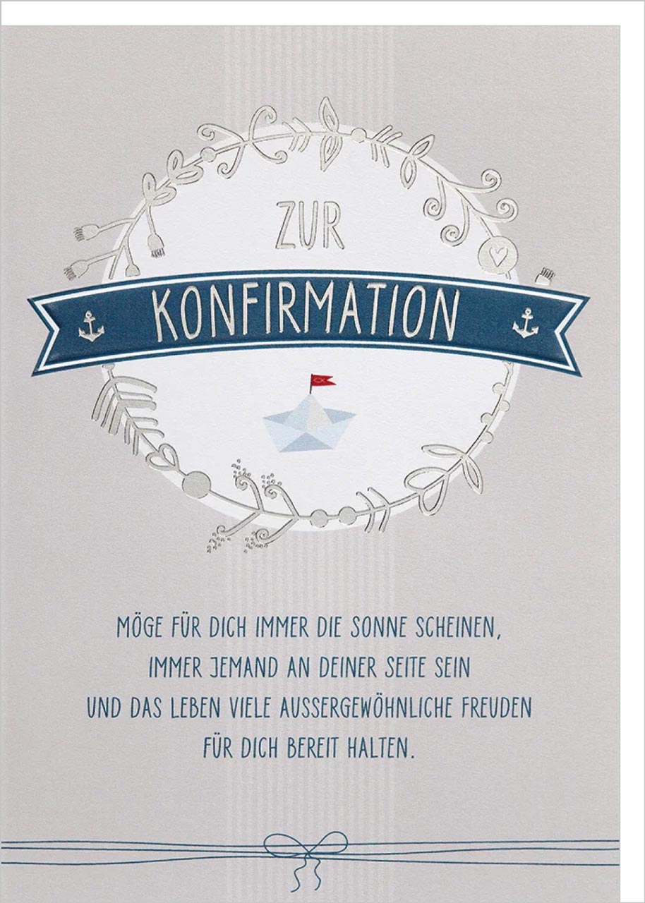 Faltkarte Zur Konfirmation Gottes Segen -  Anlass: Konfirmation (11,5 x 17 cm)