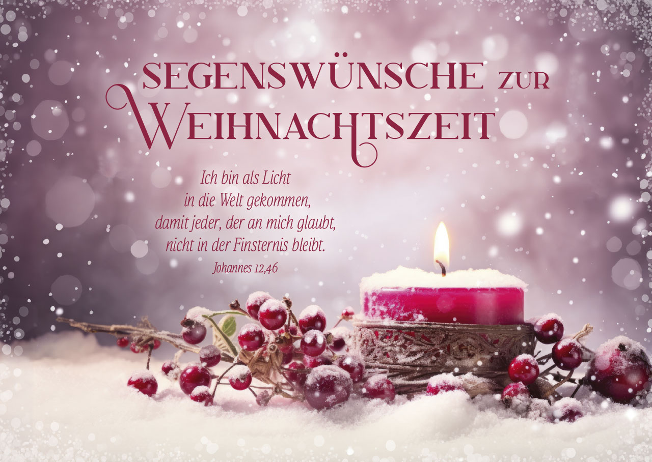 Postkarte Rote Kerze zur Weihnachtszeit -  Anlass: Weihnachten (14,8 x 10,5 cm)