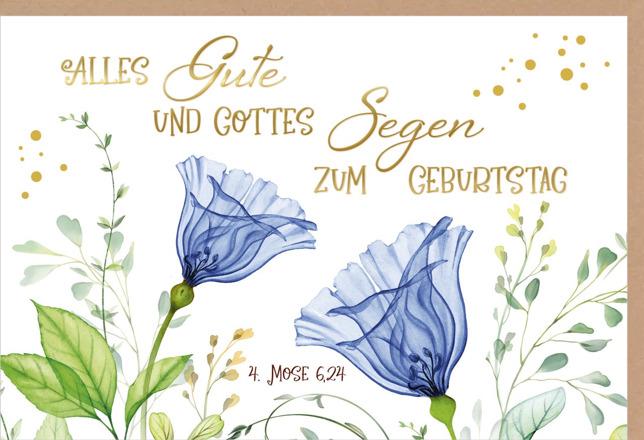 Faltkarte Alles Gute und Gottes Segen Lovely -  Anlass: Geburtstag (17 x 11,5 cm)