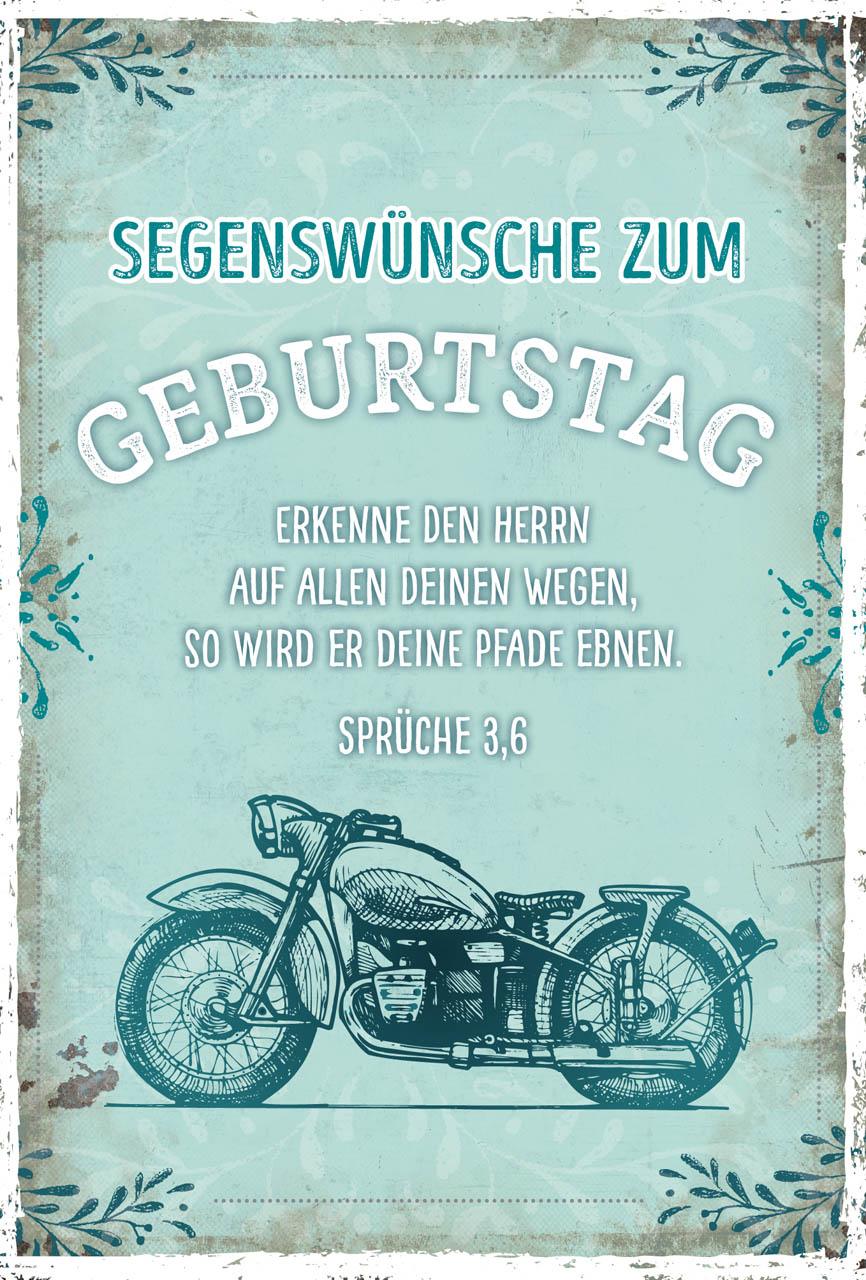 Faltkarte Motorrad -  Anlass: Geburtstag (11,5 x 17 cm)