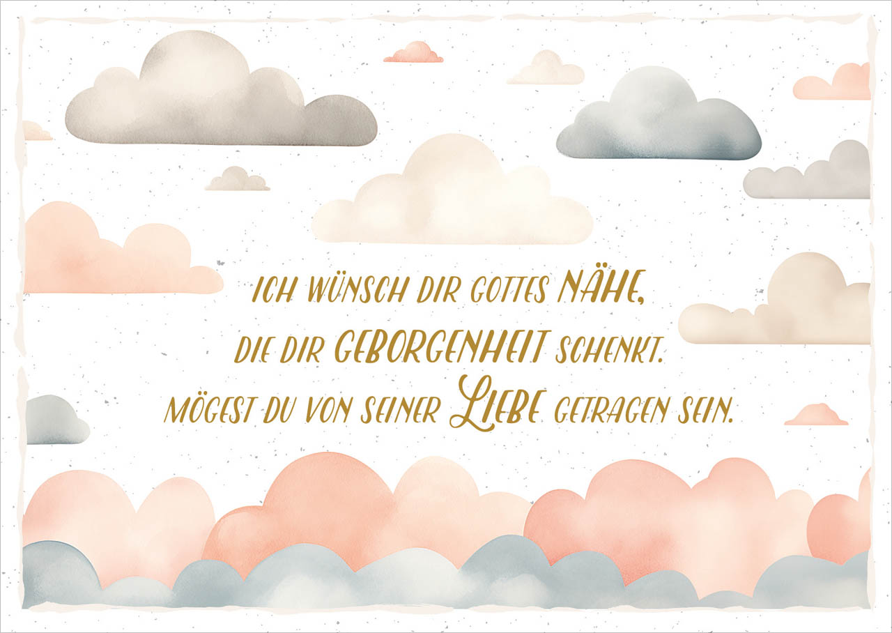 Postkarte von Liebe getragen -  Anlass: Geburtstag (14,8 x 10,5 cm)