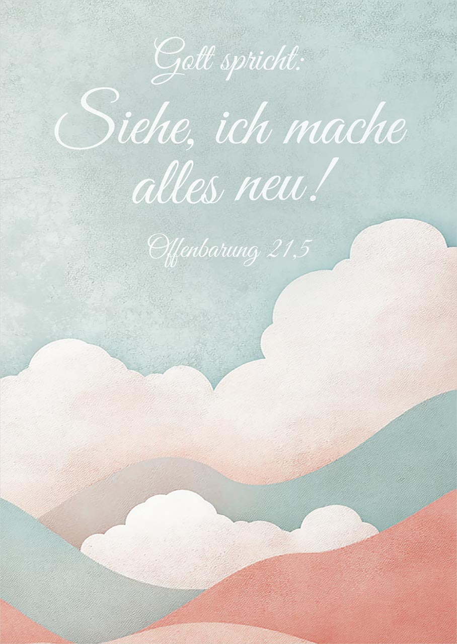 Postkarte Jahreslosung Wolken -  Anlass: Jahreslosung (10,5 x 14,8 cm)