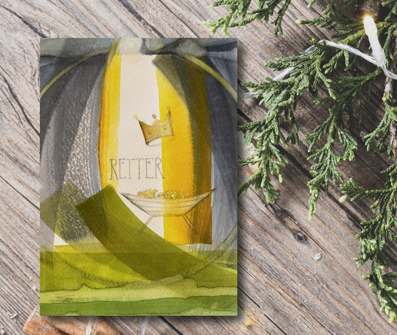 Postkarte "Retter" Simone Riedel -  Anlass: Weihnachten (10,5 x 14,8 cm)