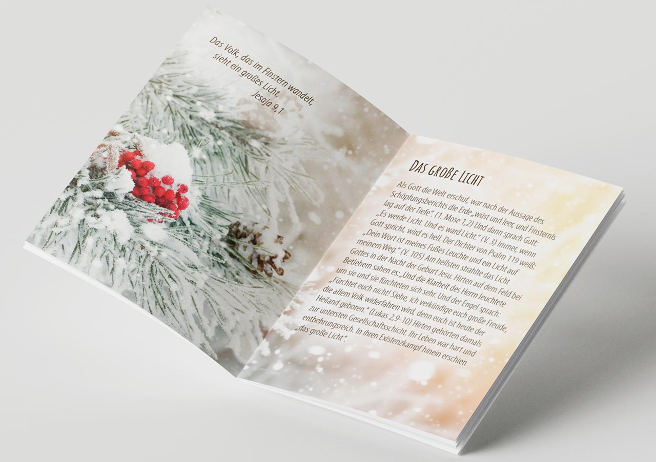 Grußheft - Licht leuchtet auf zu Weihnachten -  Anlass: Weihnachten Autor: Erich Remmers (10,5 x 14,8 cm)