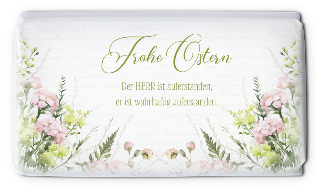 Schokolade Frohe Ostern -  Anlass: Ostern (9,5 x 5,5 cm)