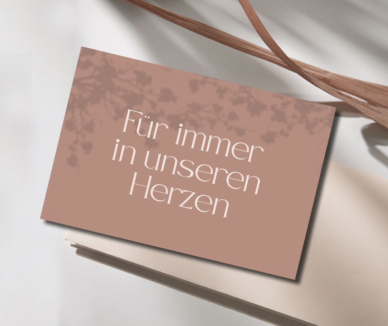 Faltkarte immer in unseren Herzen -  Anlass: Trauer (17 x 12 cm)