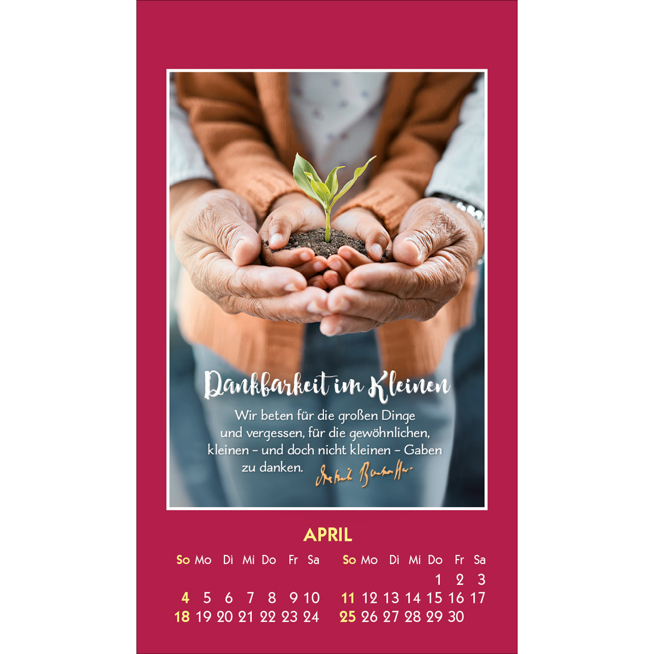 Gott ist bei dir 2027 – Aufkleberkalender -  (6 x 10,5 x 0,1 cm)