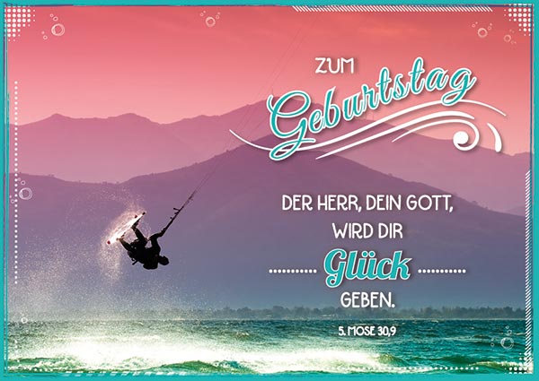 Postkarte Glück geben