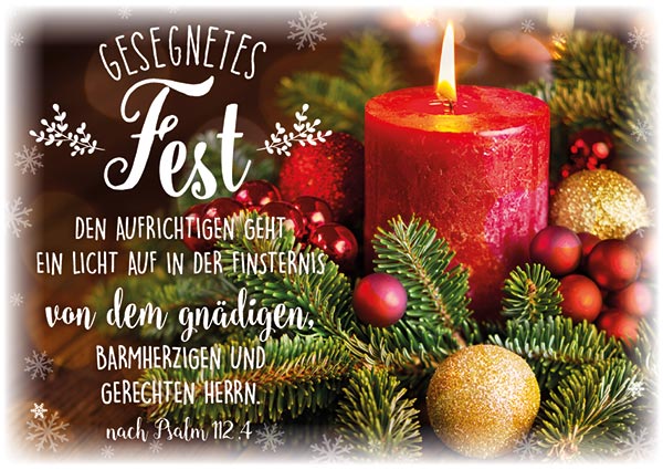 Postkarte Rote Kerze -  Anlass: Weihnachten (14,8 x 10,5 cm)