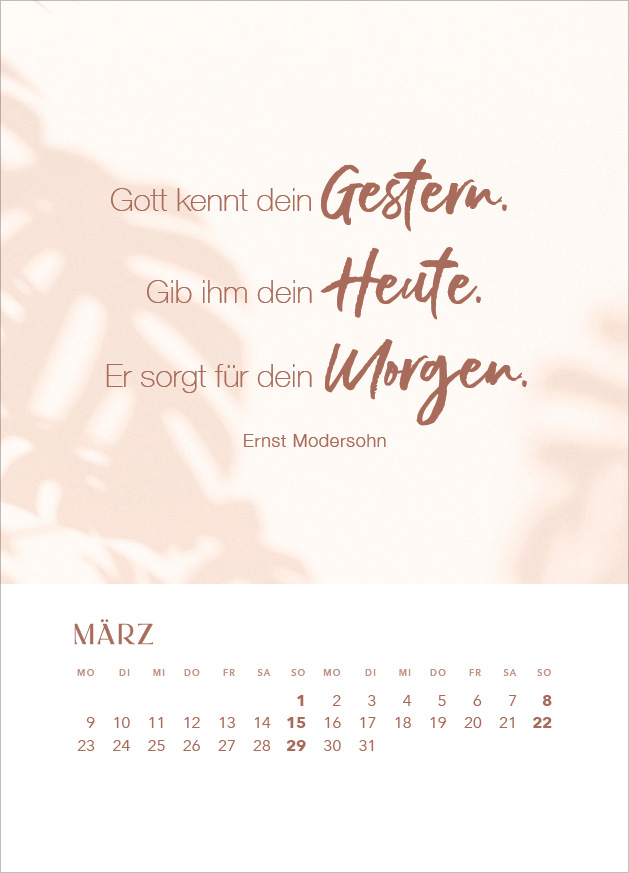 Hoffnung für immer 2026 - Tischkalender mit Holzaufsteller