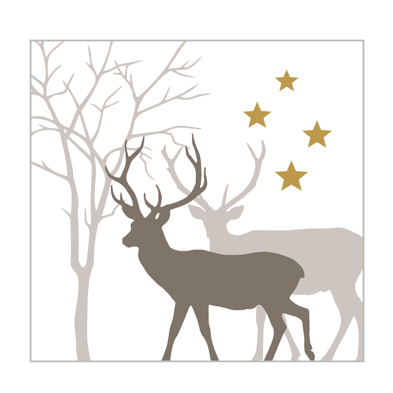 Servietten Winter Hirsch  -  Anlass: Weihnachten (25 x 25 x 3 cm)
