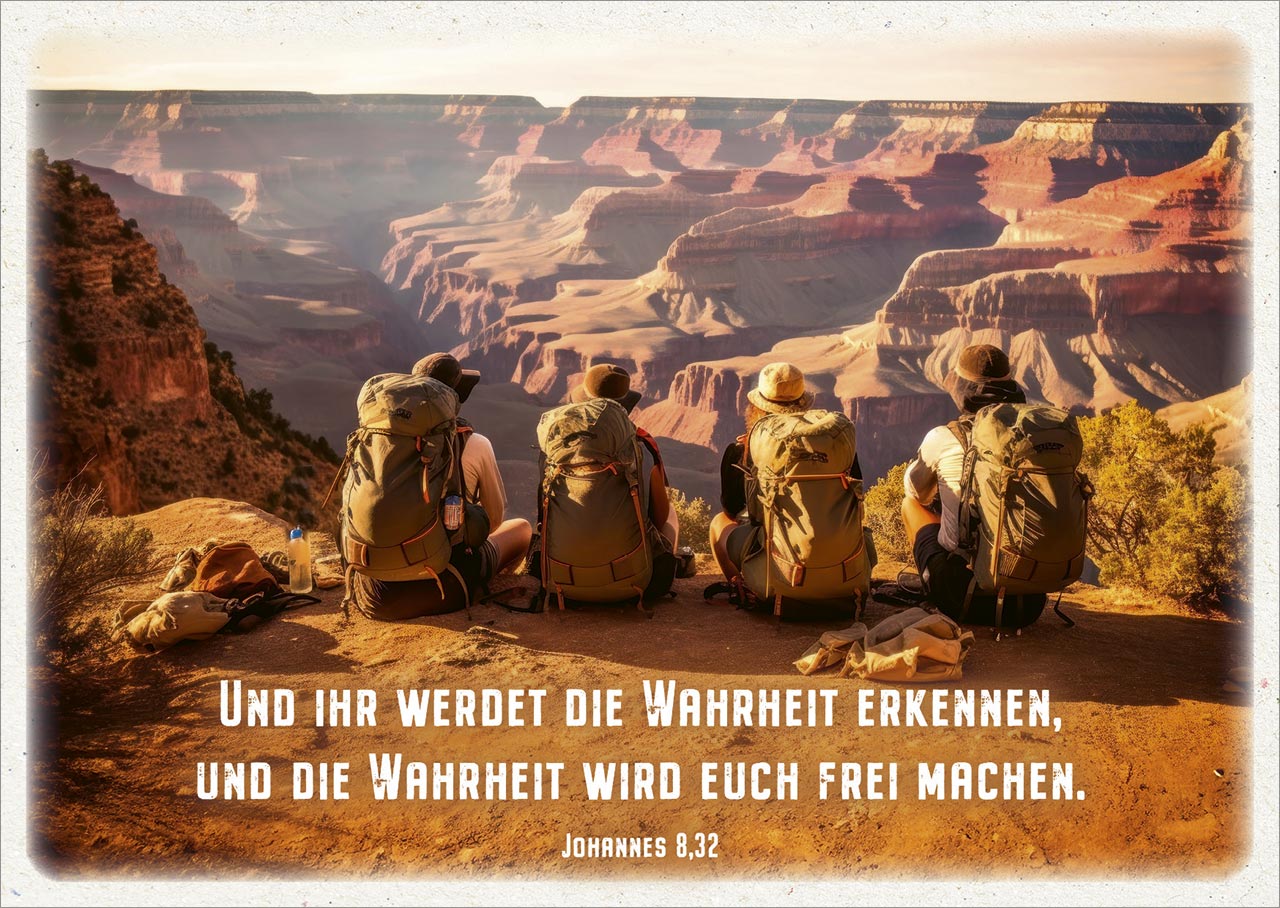 Postkarte Und ihr werdet die Wahrheit erkennen -  (14,8 x 10,5 cm)