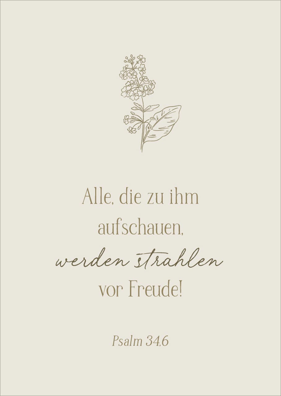 Postkarte alle die zu ihm aufschauen, werden strahlen -  (10,5 x 14,8 cm)