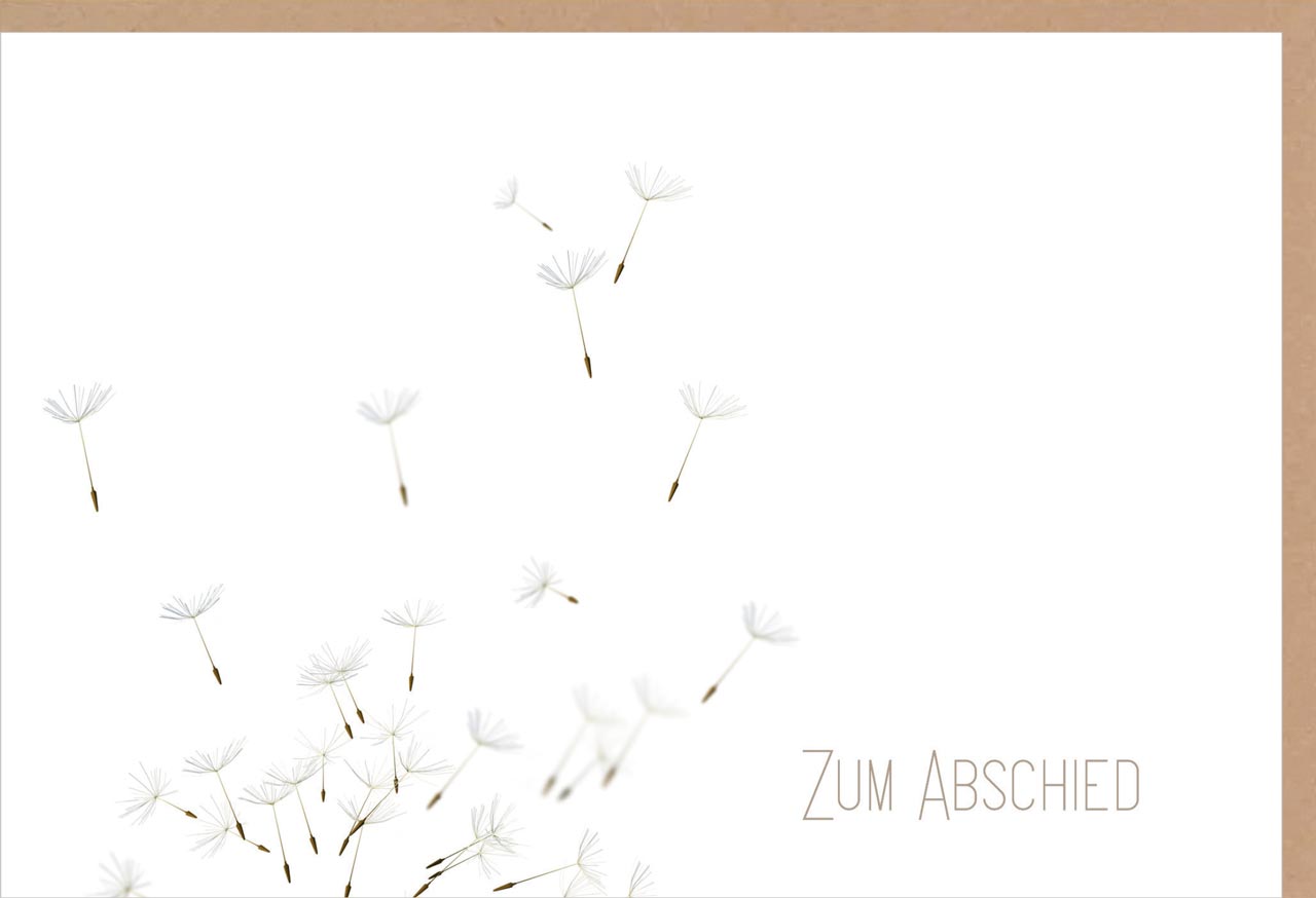 Faltkarte Zum Abschied - Pusteblume -  Anlass: Trauer (17 x 11,5 cm)