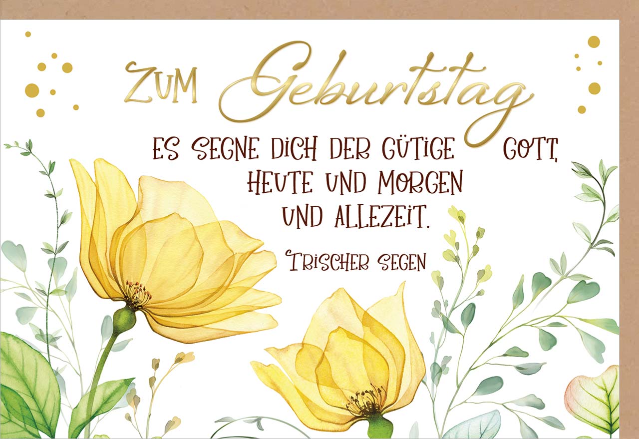 Faltkarte Es segne dich der gütige Gott -  Anlass: Geburtstag (17 x 11,5 cm)