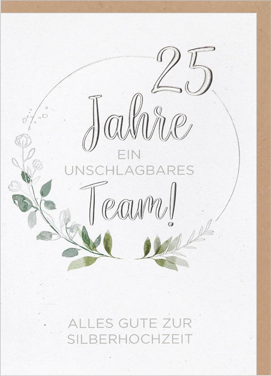 Faltkarte Zur Silberhochzeit -  Anlass: Silberhochzeit (11,5 x 17 cm)
