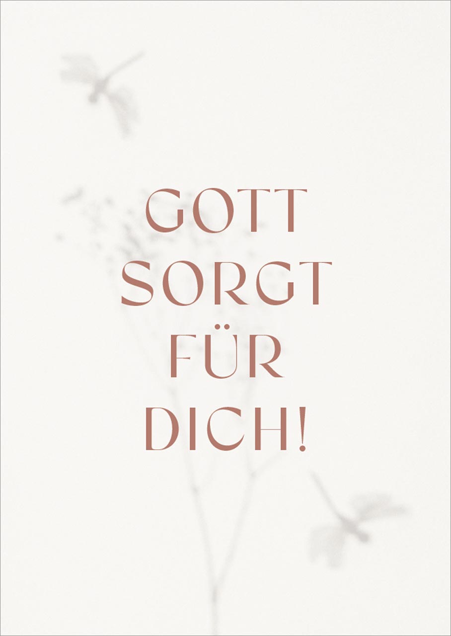 Postkarte Gott sorgt für Dich! -  (10,5 x 14,8 cm)