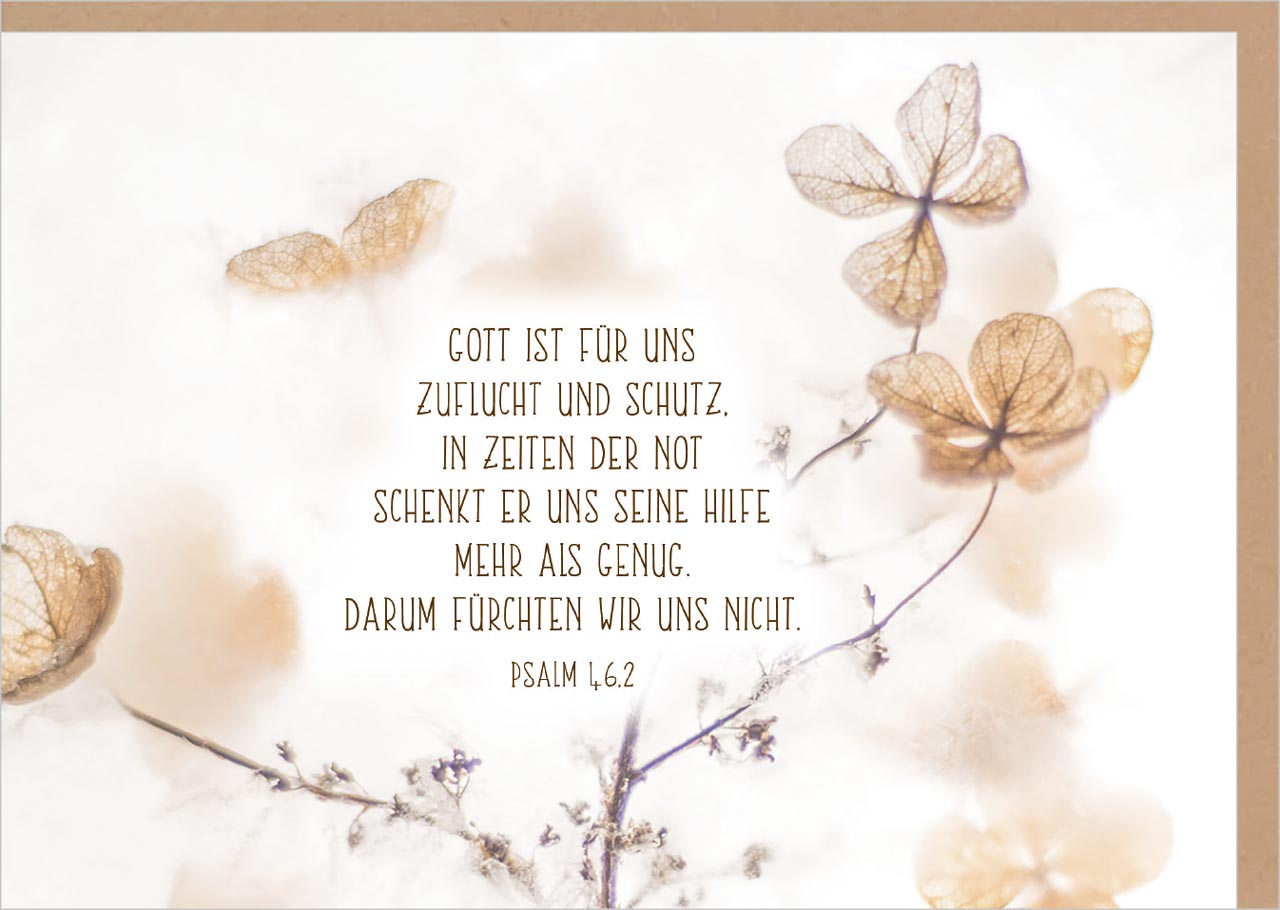 Faltkarte Psalm 46:2 -  Anlass: Trauer (17 x 12 cm)