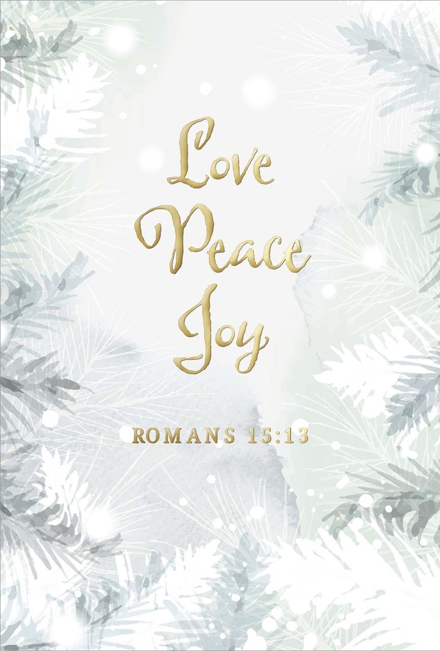 Postkarte Love, Peace, Joy -  Anlass: Weihnachten (10,5 x 14,8 cm)
