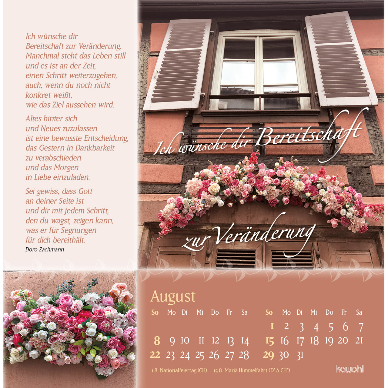 Rosenduft mit lieben Wünschen 2027 -  (16 x 16 x 0,1 cm)