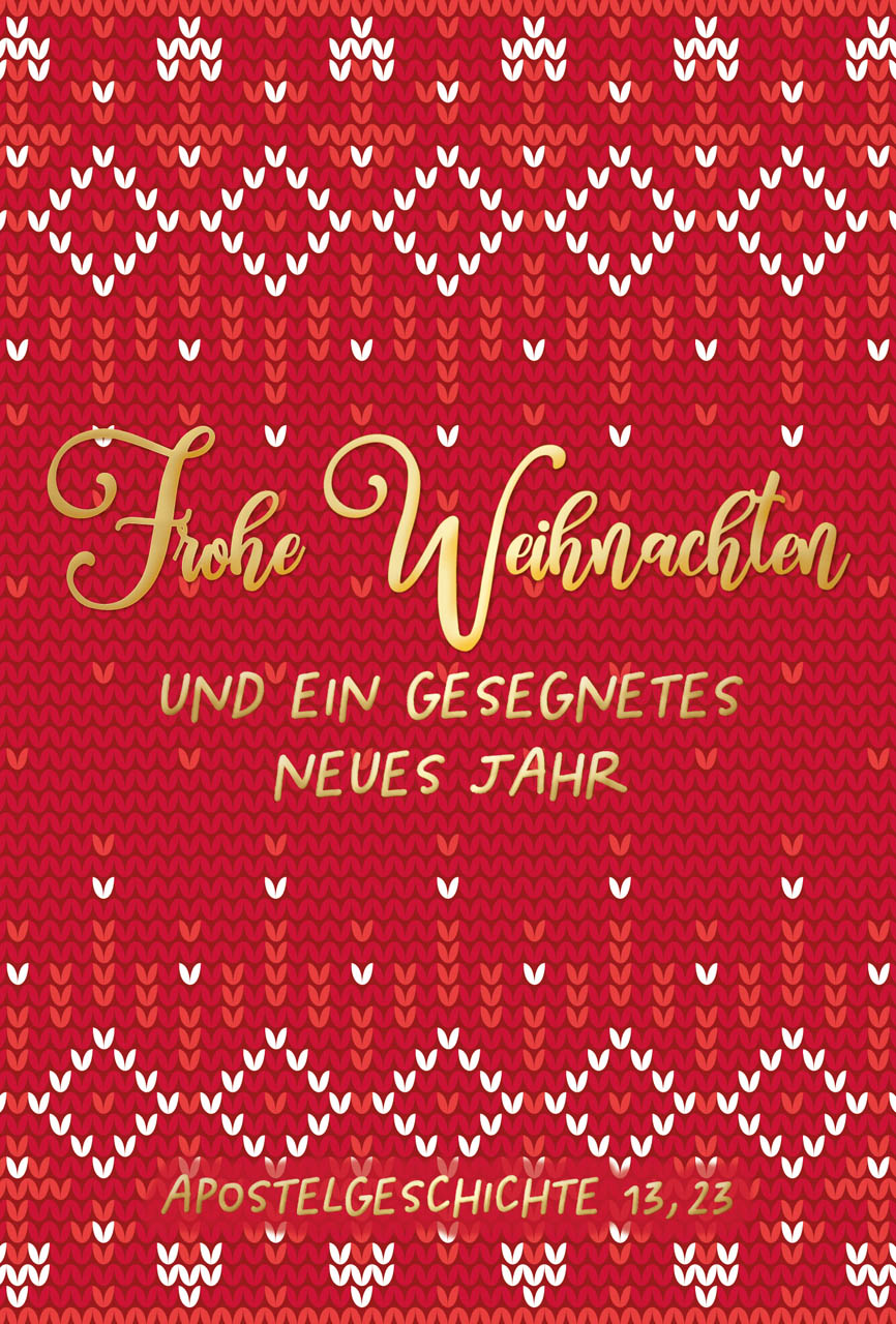 Faltkarte Norweger Strickmuster -  Anlass: Weihnachten (11,5 x 17 cm)