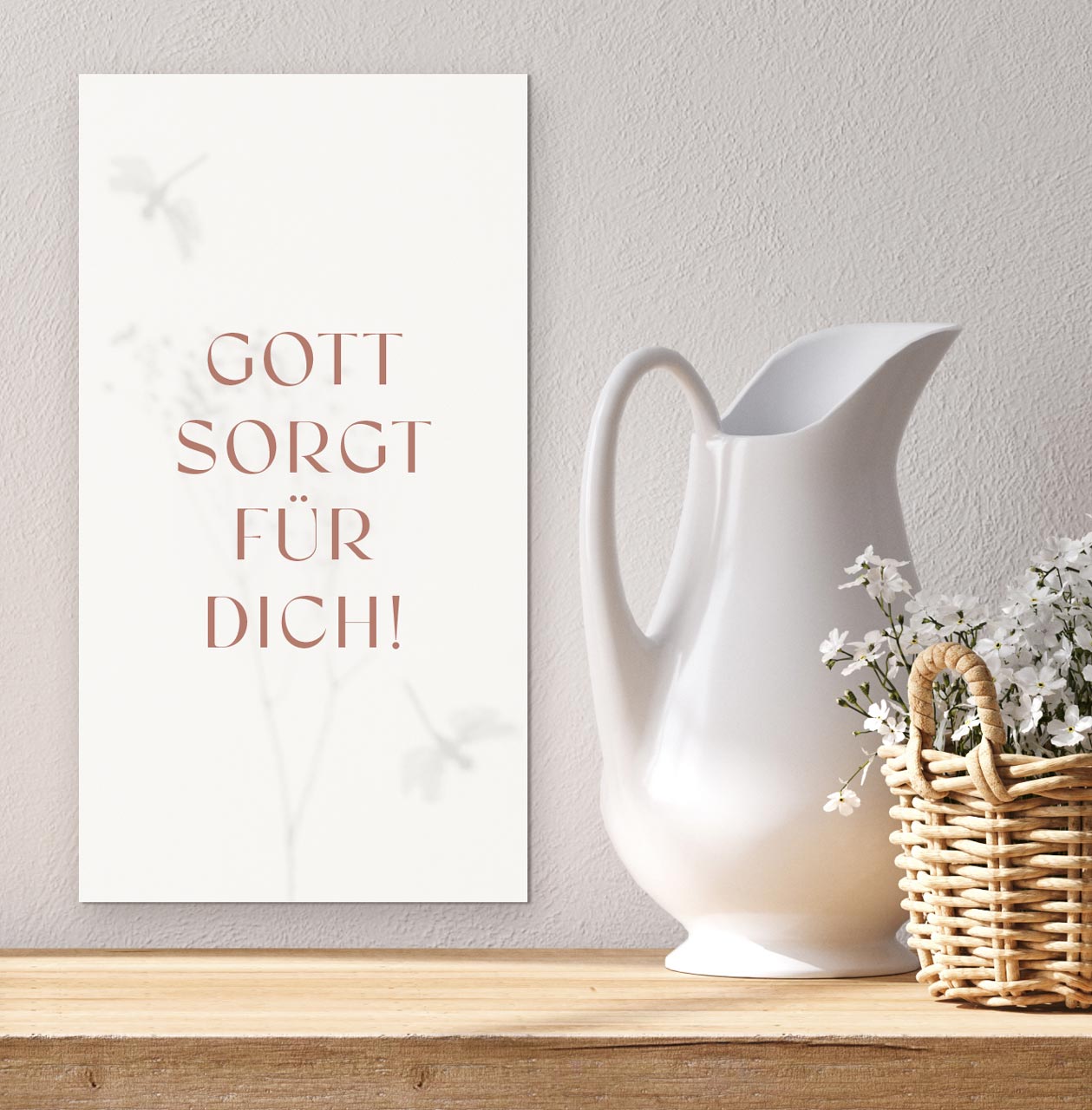 Metallschild Gott sorgt für Dich -  (13 x 24 cm)