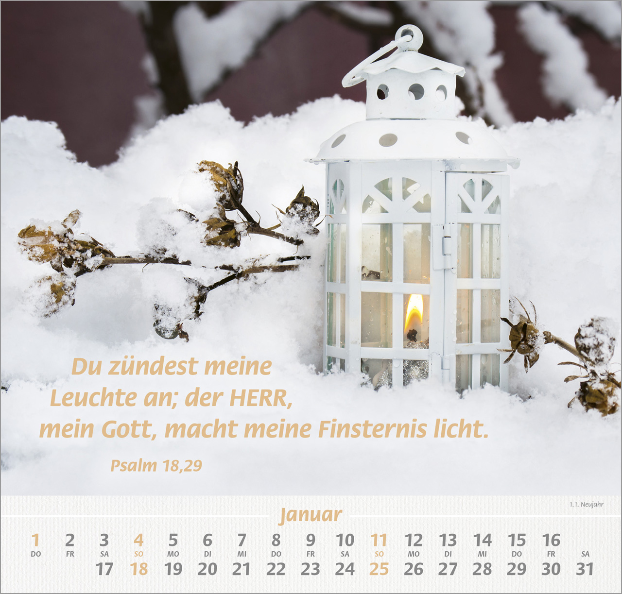 Denn du bist bei mir Wandkalender 2026