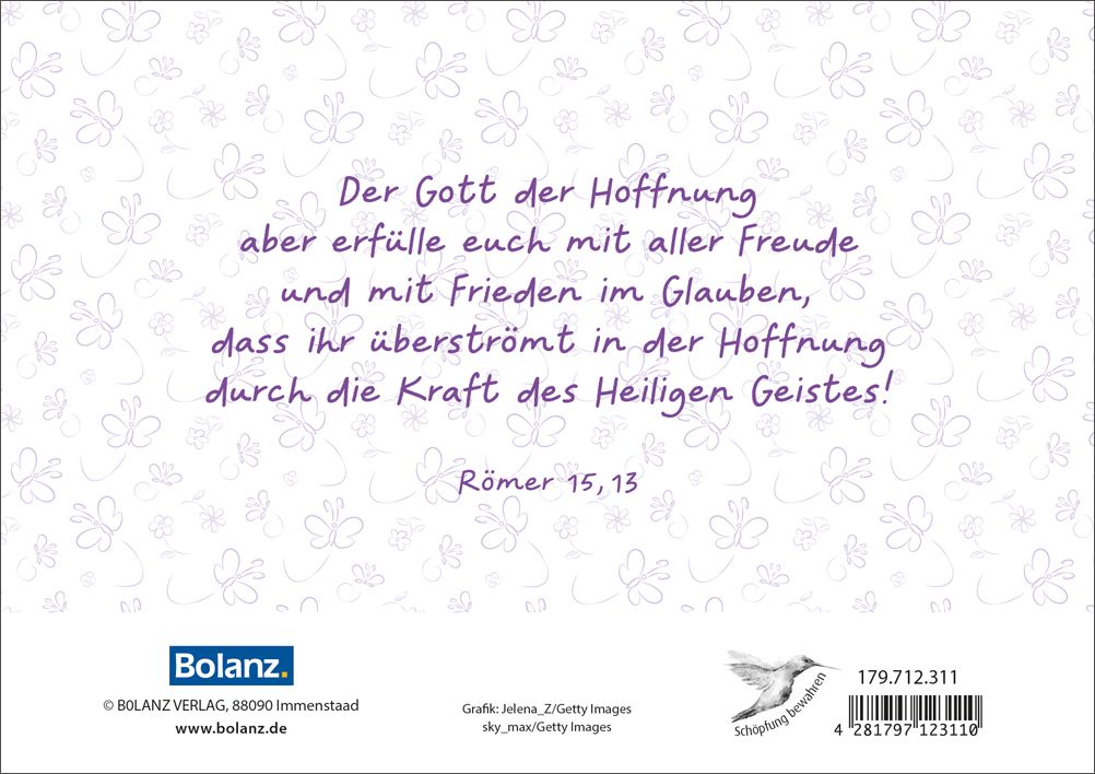 Faltkarte Schmetterlingstapete -  Anlass: Geburtstag (17 x 12 cm)