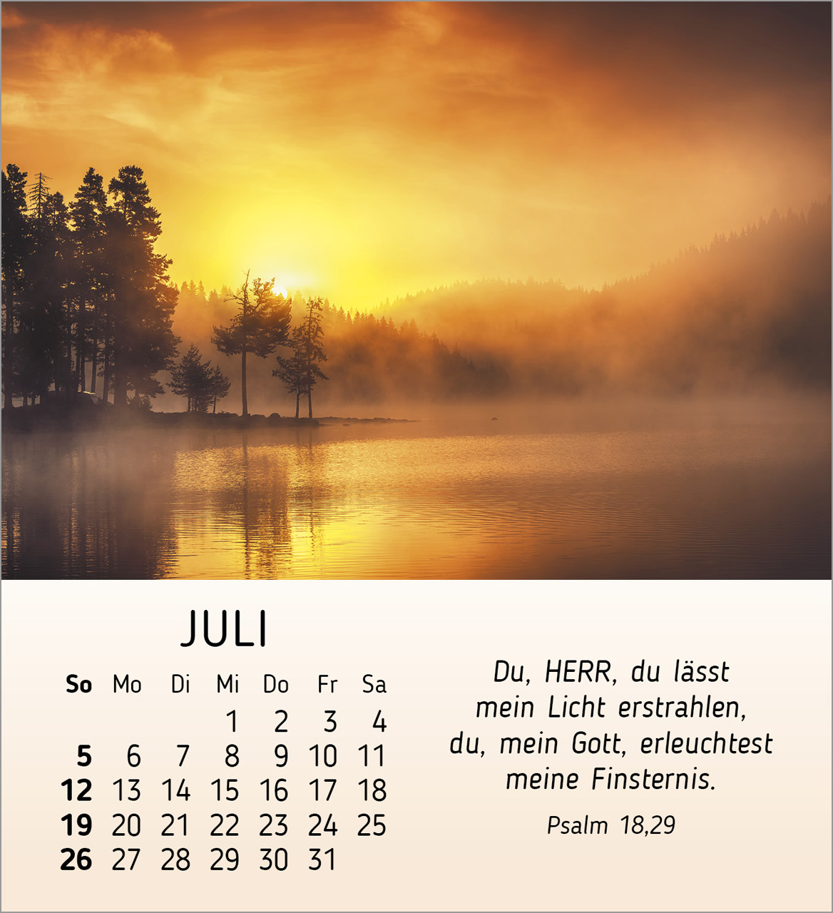 Schöheit des Lichts Tischkalender 2026