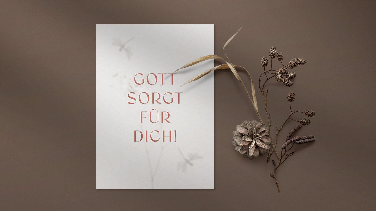 Postkarte Gott sorgt für Dich! -  (10,5 x 14,8 cm)