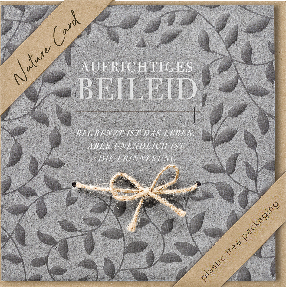 Faltkarte Aufrichtiges Beileid -  Anlass: Trauer (15,5 x 15,5 cm)