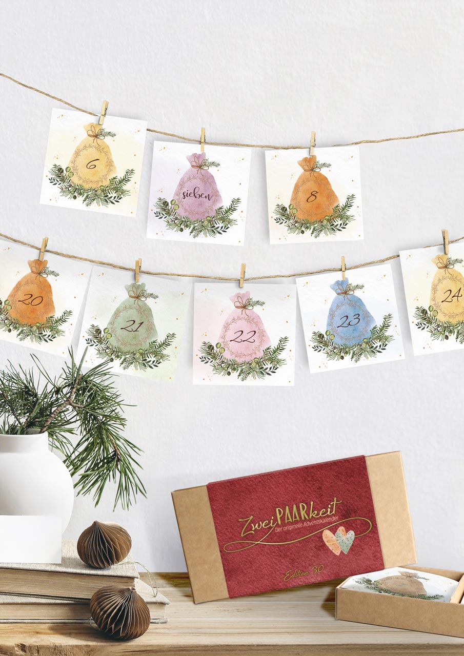 Adventskalender ZweiPAARkeit 3.0 -  Anlass: Weihnachten (22 x 11 x 3 cm)