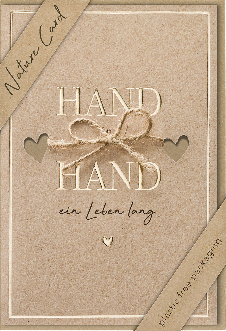 Faltkarte Hand in Hand -  Anlass: Hochzeit (11,5 x 17 cm)