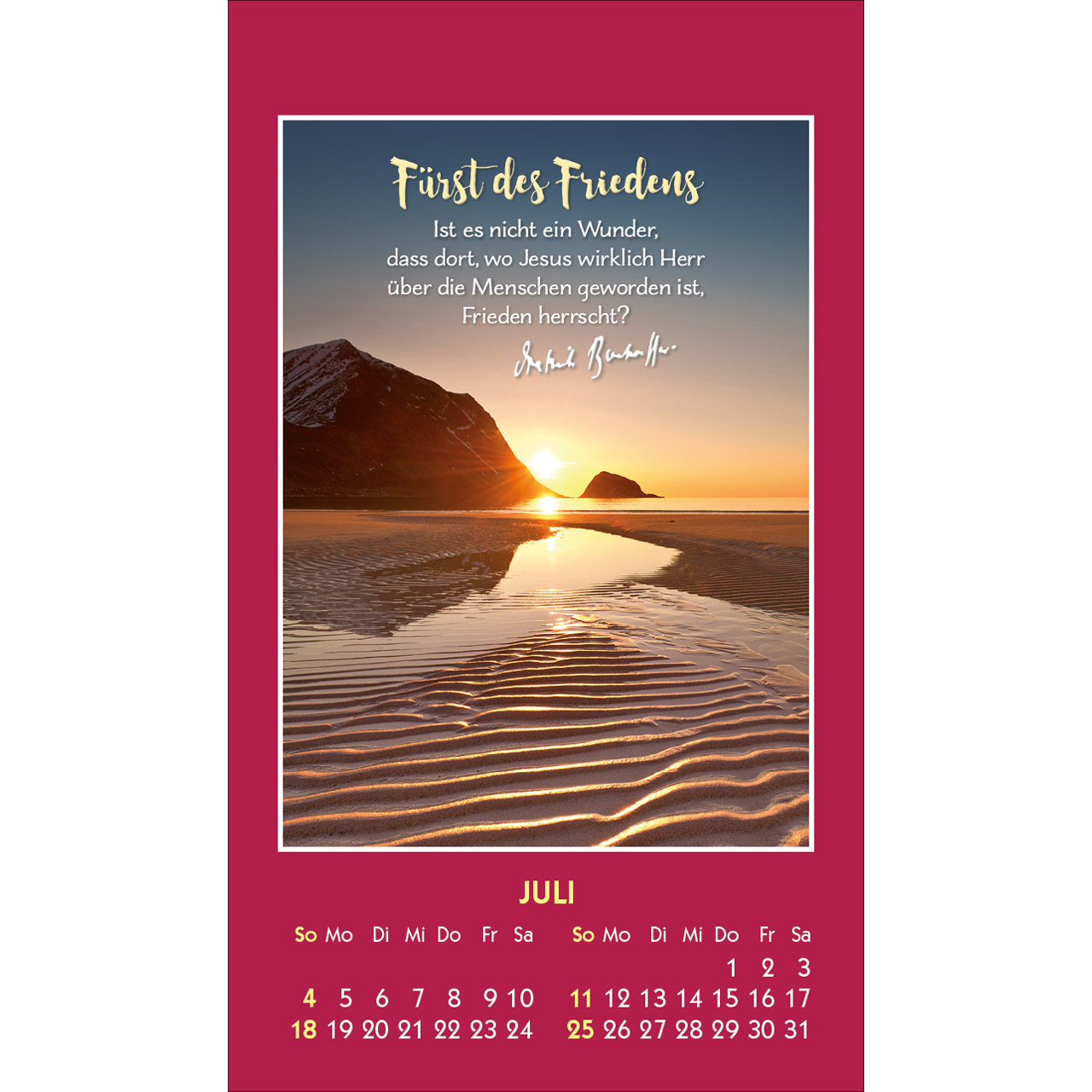 Gott ist bei dir 2027 – Aufkleberkalender -  (6 x 10,5 x 0,1 cm)