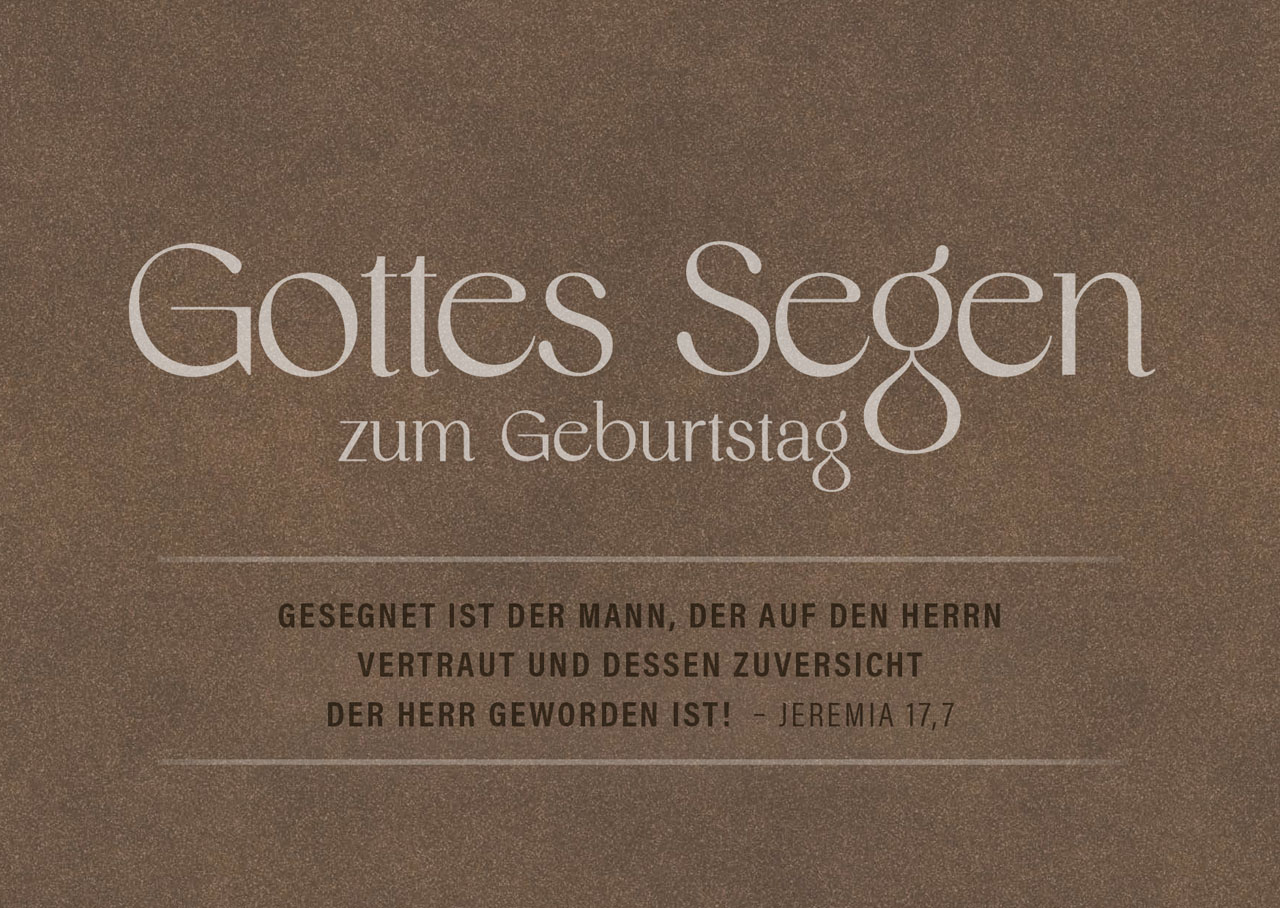 Postkarte Gottes Segen zum Geburtstag -  Anlass: Geburtstag