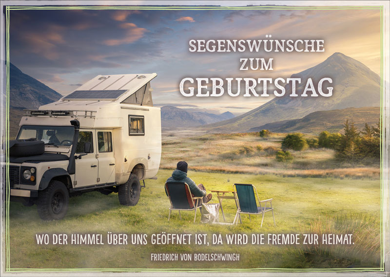 Postkarte Urlaub mit Rover -  Anlass: Geburtstag (14,8 x 10,5 cm)