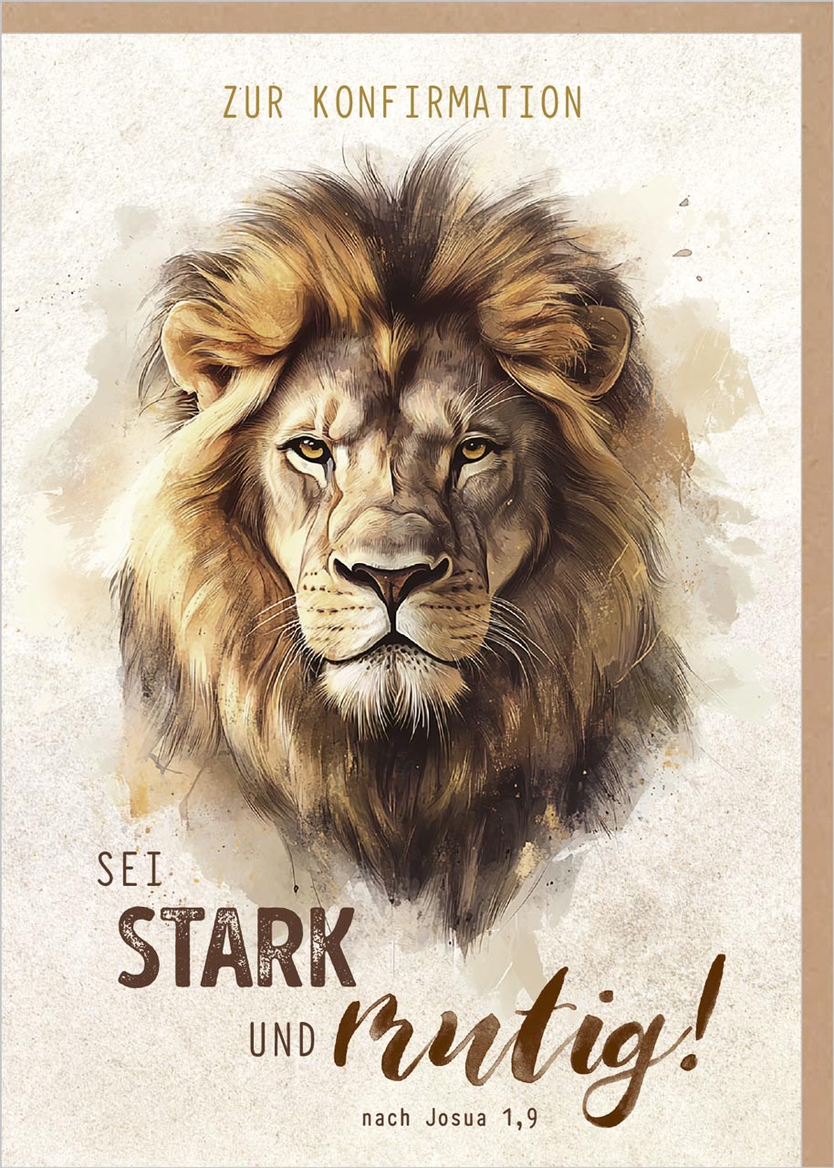 Faltkarte Sei stark Konfi -  Anlass: Konfirmation (12 x 17 cm)