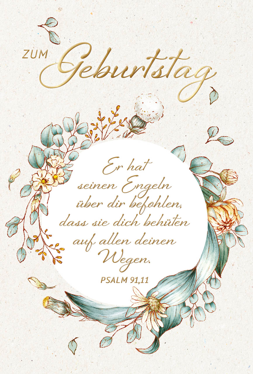 Postkarte Er hat seinen Engeln befohlen - Geburtstag -  Anlass: Geburtstag (10,5 x 14,8 cm)