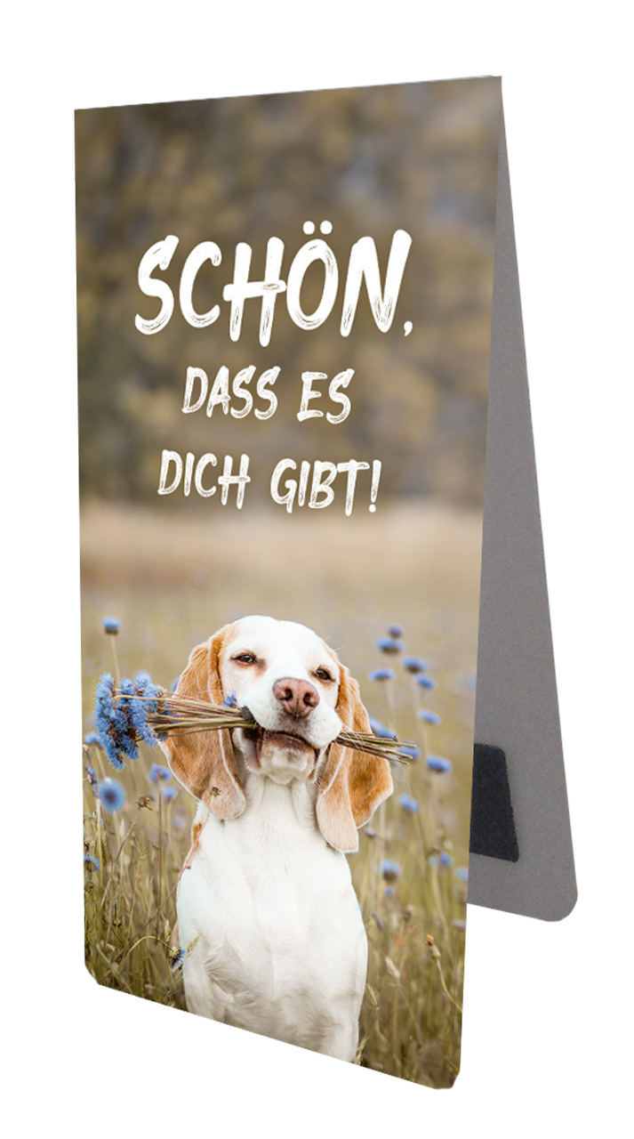 Magnetlesezeichen Hund -  Anlass: Geburtstag (4,5 x 9,5 cm)